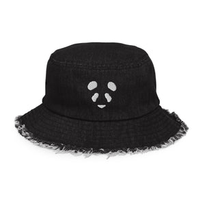 Face Logo Distressed Bucket Hat