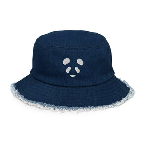 Face Logo Distressed Bucket Hat