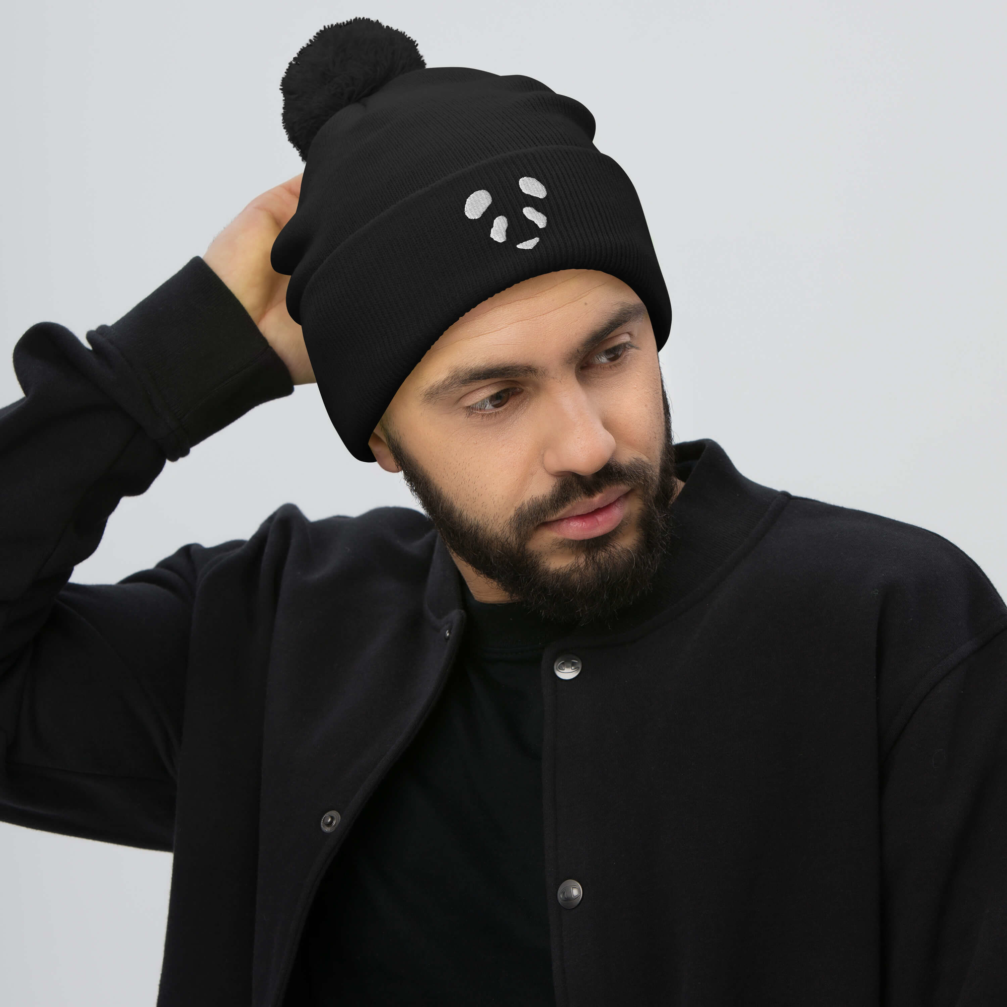 Face Logo Pom Beanie